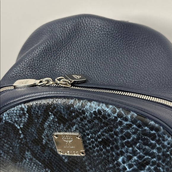 ?Authentic MCM Snakeskin Embossed Visetos Studded Medium Stark Backpack? main image 15